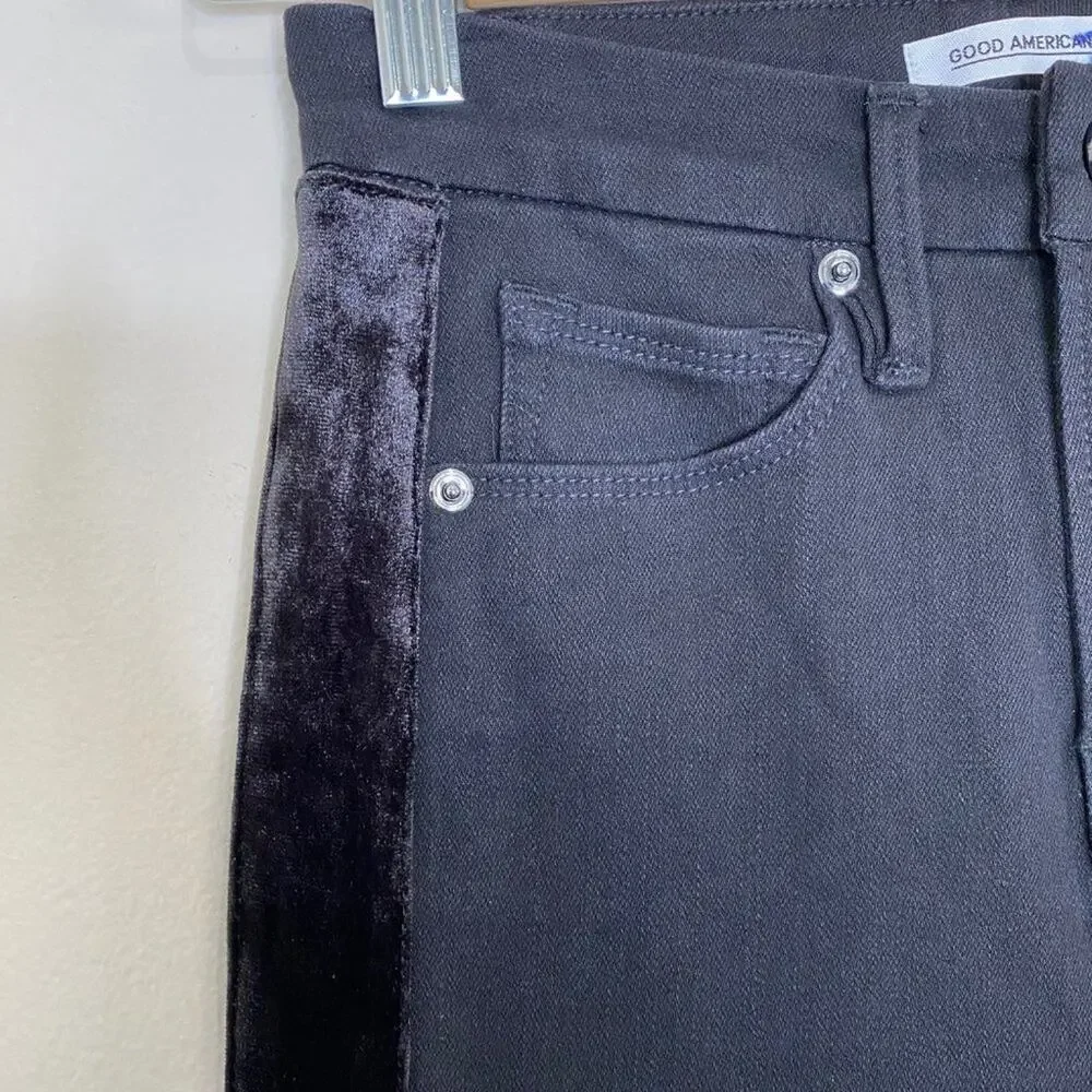 NEW Good American Good Legs Velvet Stripe Size 24 - Picture 8 of 15